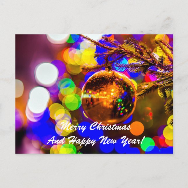 Jul Boll - färgad bakgrund Helg Vykort (Framsida)