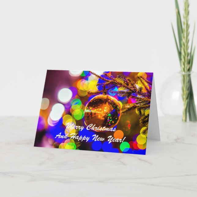 Jul Boll - färgad bakgrund Helgkort (Framsida)