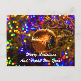 Jul Boll Gult Belysning Helg Vykort