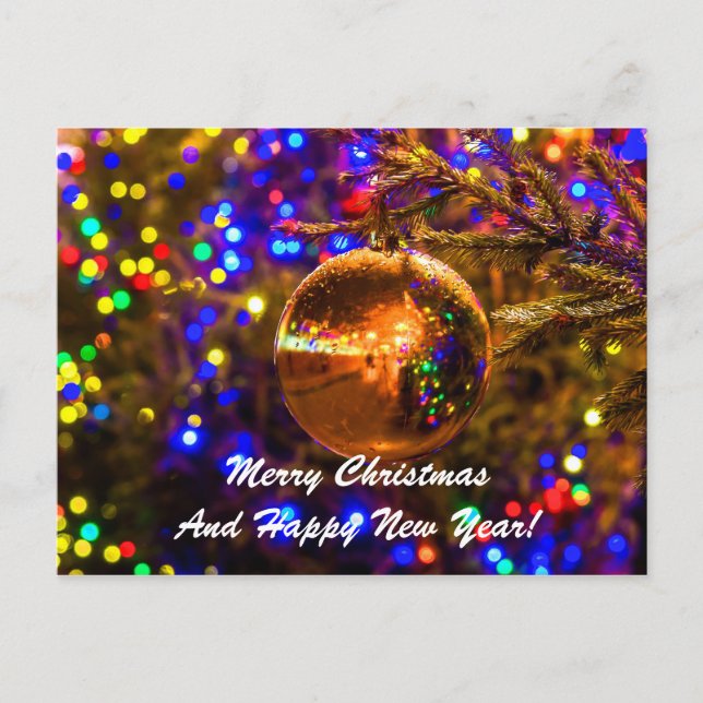 Jul Boll Gult Belysning Helg Vykort (Framsida)