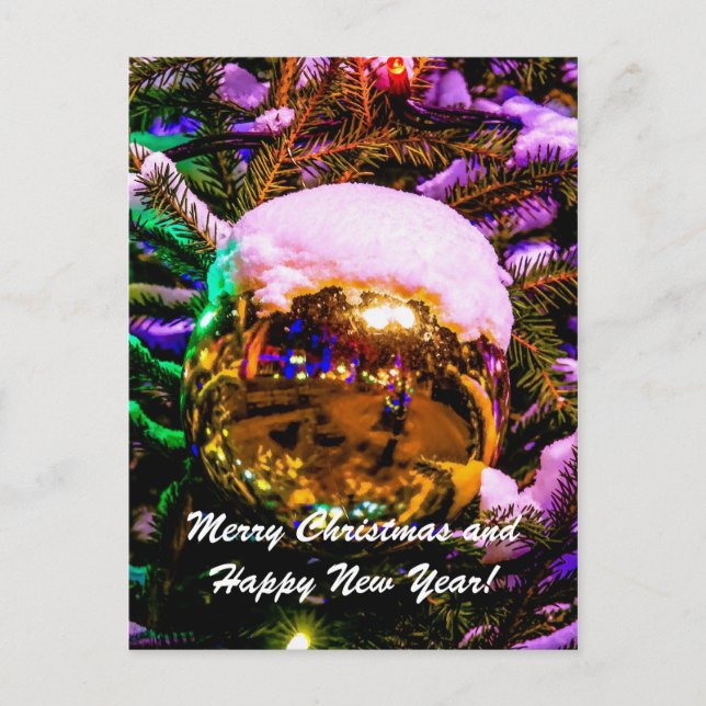 Jul Boll Gult Helg Vykort (Framsida)