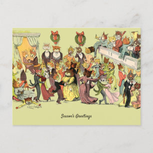 Jul Boll i Catsville av Louis Wain Helg Vykort