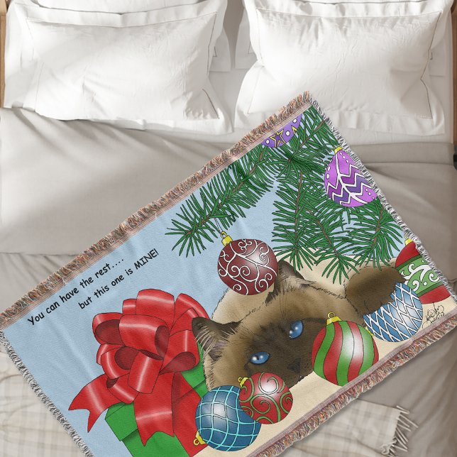 Jul Boll Ornament Cat Filt (Skapare uppladdad)