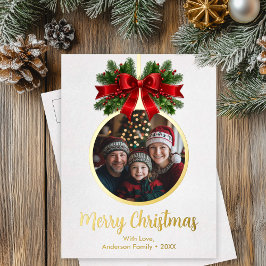 Jul Boll Ornament Holly Berries Photo white