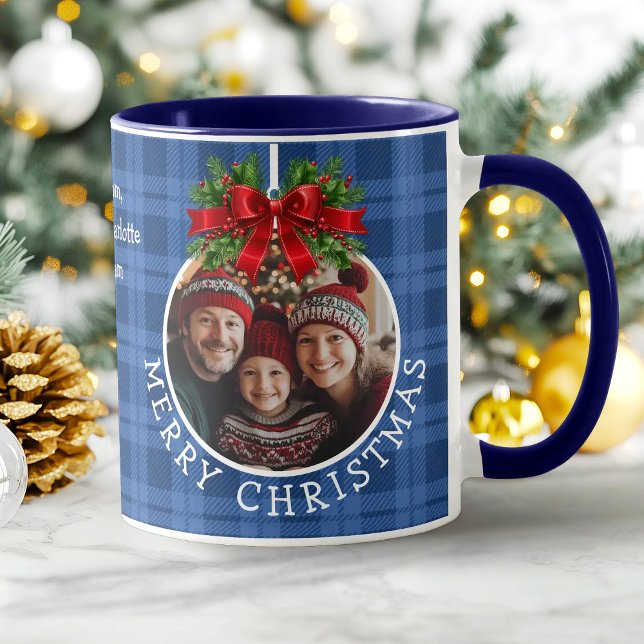 Jul Boll Ornament Photo Blue Buffalo Play Mugg (Christmas Ball Ornament Photo Blue Buffalo Plaid Mug)