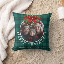 Jul Boll Ornament Photo Grönt Buffalo Play Kudde