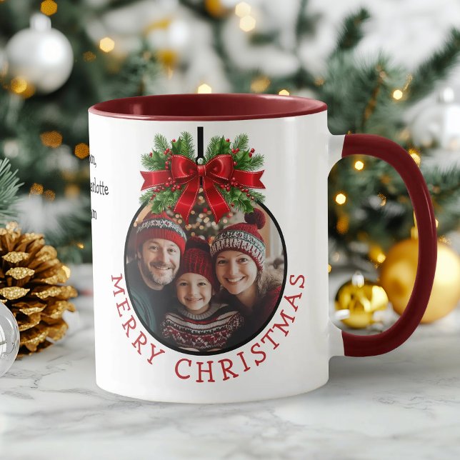Jul Boll Ornament Photo White Mugg (Christmas Ball Ornament Photo White Mug)