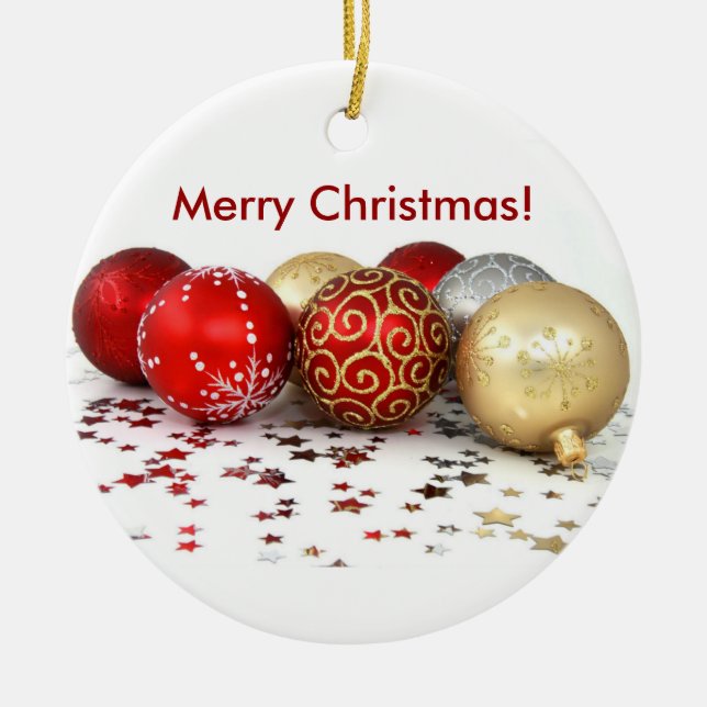 Jul Boll-prydnadsföremål Julgransprydnad Keramik (Framsidan)