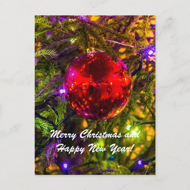 Jul Boll Red Spruce Helg Vykort (Framsida)