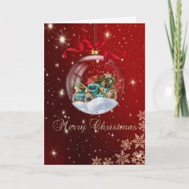 Jul Boll Retro Snöflingor Helgkort