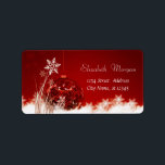 Jul Boll, Snöflingor, Röda Adressetikett<br><div class="desc">Jristmas boll och snöflingor på röd bakgrund. En elegant och en sofistikerad designe.Kostumize med ditt namn och information om adress.</div>