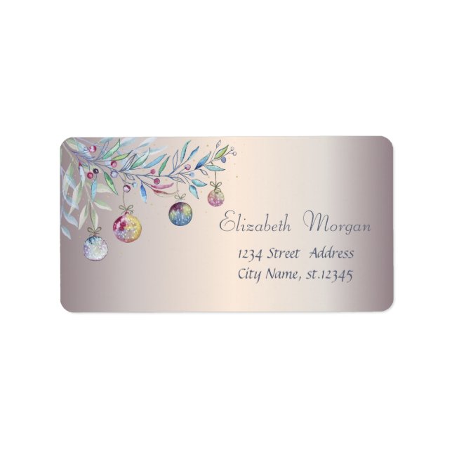 Jul Bollar Gren Helgdag Adressetikett (Framsidan)