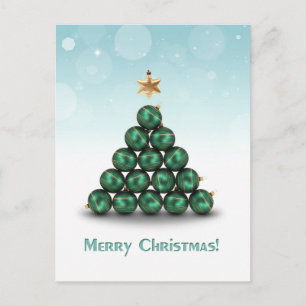 Jul Bollar i Träd Shape Helgdag Postcard Helg Vykort