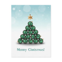 Jul Bollar i Träd Shape Helgdag Postcard