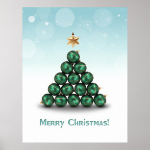 Jul Bollar i Träd Shape Poster