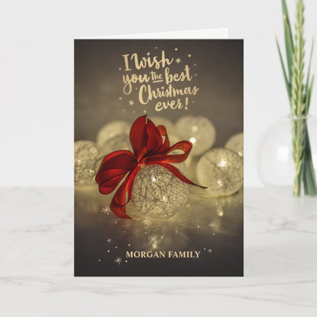 Jul Bollar, jag önskar dig den bästa julen någonsi Helgkort (Framsida)