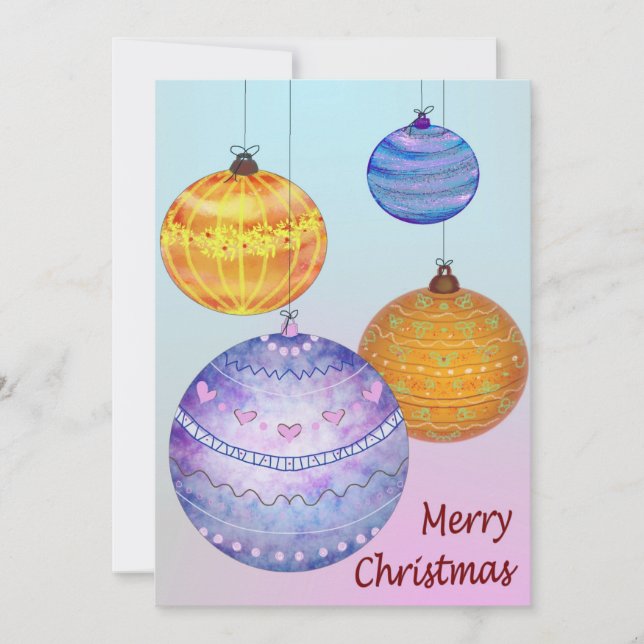 Jul bollar julkort (Framsida)