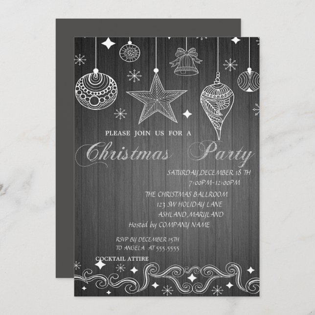 Jul Bollar, korporerad jul Party Inbjudningar (Fram/baksida)