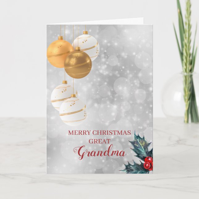 Jul Bollar och Holly Berries Helgkort (Framsida)