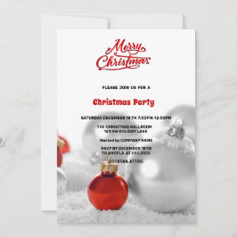 Jul Bollar Presenter, silver, Party Inbjudningar