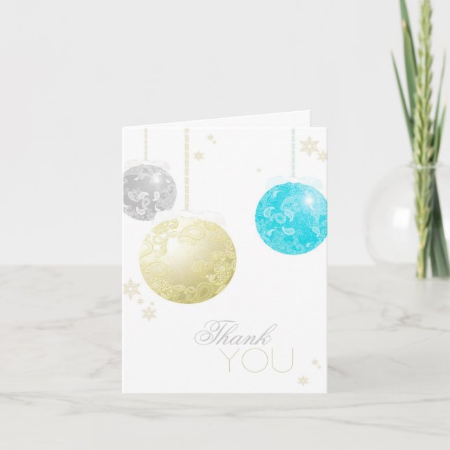 Jul Bollar Winter Wedding Tack Kort (Framsida)