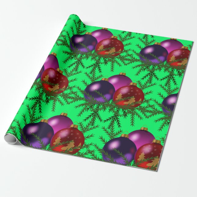 Jul Bollar Wrapping Papper Presentpapper (Utrullad)