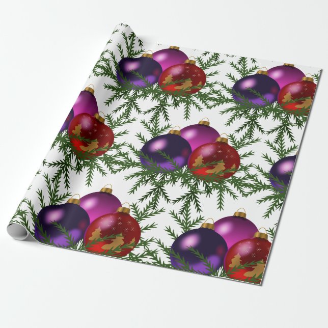 Jul Bollar Wrapping Papper Presentpapper (Utrullad)