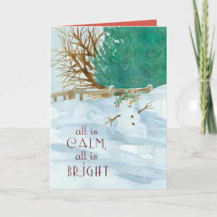 Jul Bönar För Dig Snöman Religiös Kort