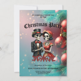 Jul Bone Romantik, ett festligt skelett par. Inbjudningar