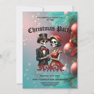 Jul Bone Romantik, ett festligt skelett par. Inbjudningar