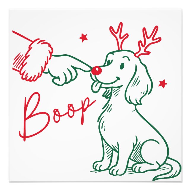Jul Boop Dachshund Hund Fototryck (Framsidan)