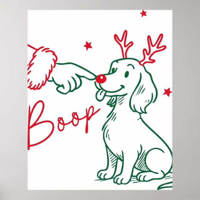 Jul Boop Dachshund Hund Poster (Framsidan)