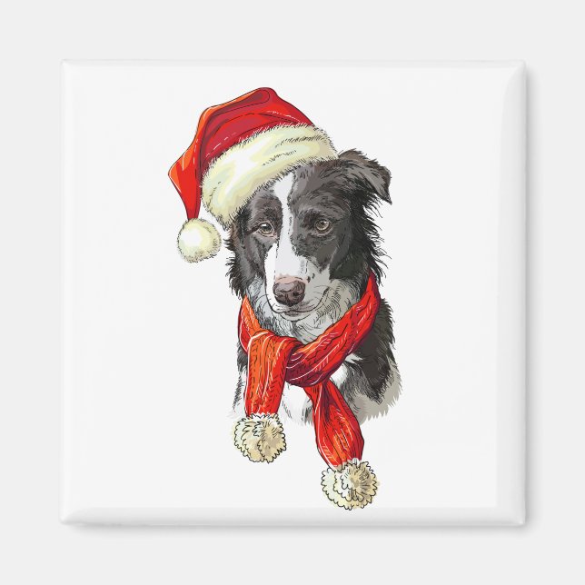 Jul Border Collie hund Magnet (Framsidan)