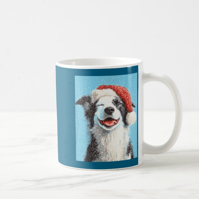 Jul Border Collie Ljusblå  Kaffemugg (Höger)