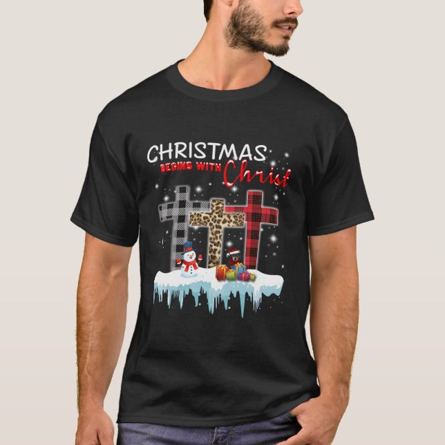Jul börjar med Kristus Tee Dachshund Christi (Framsida)