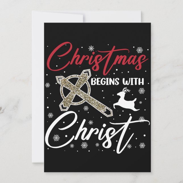 Jul Börjar Med Kristus Xmas Kristna Inbjudningar (Framsida)