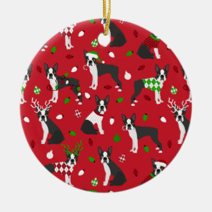 jul Boston Terrier Ceramic Ornament