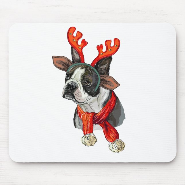 Jul Boston terrier hund Musmatta (Framsidan)
