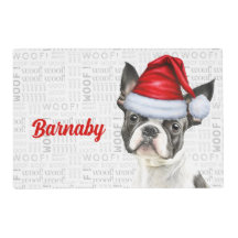 Jul Boston Terrier Hund's Namn Pet-middag