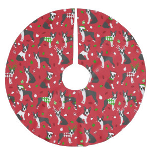 Jul Boston Terrier Julgransmatta Borstad Polyester