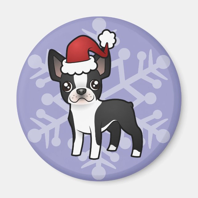 Jul Boston Terrier Magnet (Framsidan)