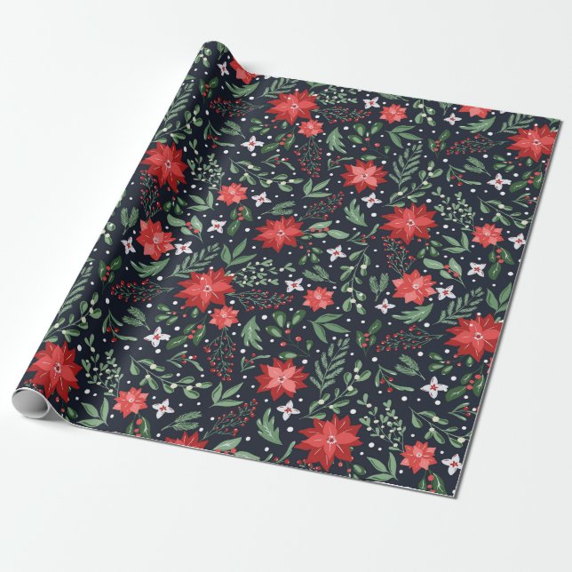 Jul Botaniska berries Farmhouse Land Presentpapper (Utrullad)