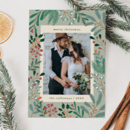 Jul - Botaniskt sidfoto-Helgdag Julkort