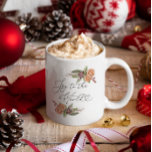 Jul Botaniskt vattenfärg Jumbo Mugg<br><div class="desc">Det kommande jultemat helgdag mugg med vattenfärg som illustrerar botaniskt och kryddigt vinter. I texten står det "glädje för världen".</div>