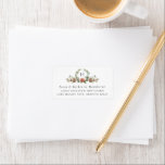 Jul Boughs Monogram Helgdag Adress Adressetikett<br><div class="desc">Rustic Watercolor jul Monogram Wandeans,  Greenery and Berry Boughs,  returetiketter. Vit bakgrund i färg och samordning av texten från färg i svart.</div>