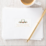 Jul Boughs Monogram Helgdag Adress Adressetikett<br><div class="desc">Rustic Watercolor jul Monogram Wandeans,  Greenery and Berry Boughs,  returetiketter. Vit bakgrund i färg och samordning av texten från guld färg.</div>