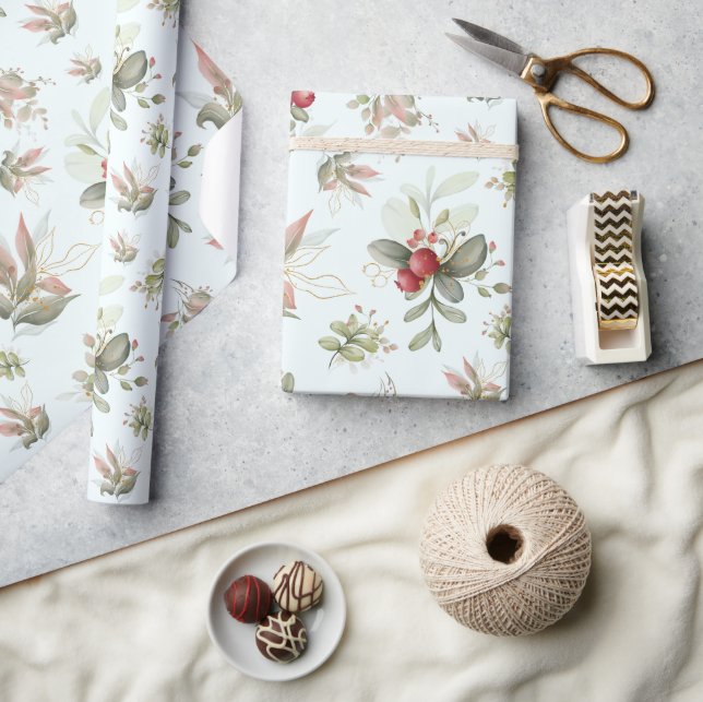 Jul Bouquet med Cranberry Presentpapper (Hantverk)