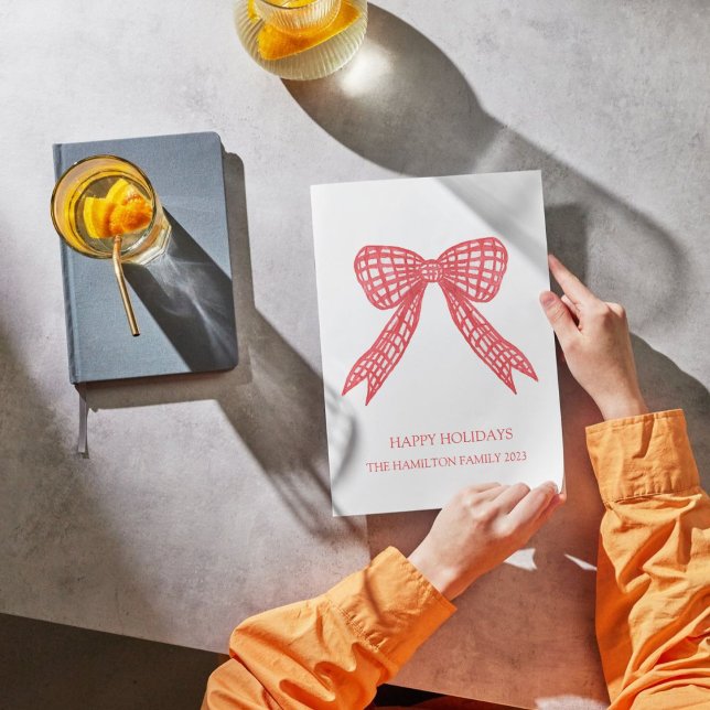 Jul Bow Photo Julkort (Skapare uppladdad)