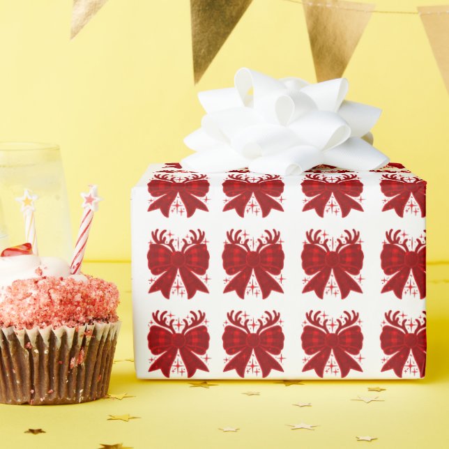 Jul Bow Play Mönster Red God jul Presentpapper (Födelsedagsfest)