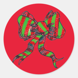 Jul Bow Stickers Runt Klistermärke